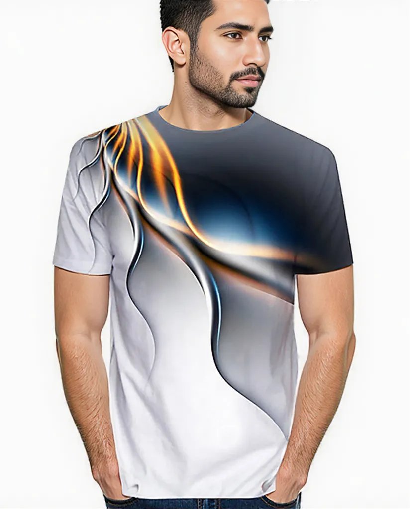 Men's Breathable PURPLE ARTISTIC SWIRL DESIGN 3D T Shirt