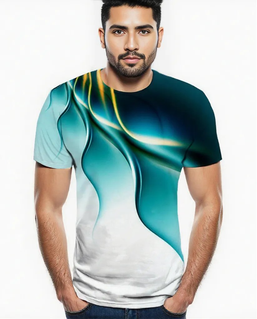 Men's Breathable PURPLE ARTISTIC SWIRL DESIGN 3D T Shirt
