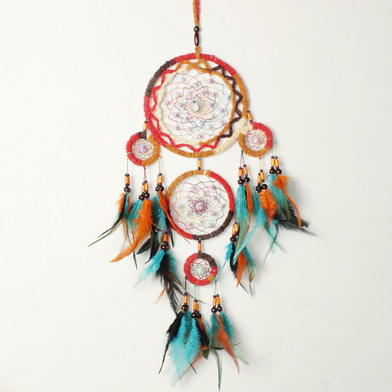 Indoor Colorful Feather Cream Catcher Ornaments