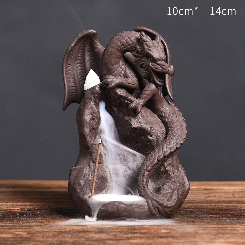 Ceramic Smoke Backflow Incense Burner Creative Flying Dragon In The Sky Nordic Pterodactyl Sandalwood Flow Stove Decoration