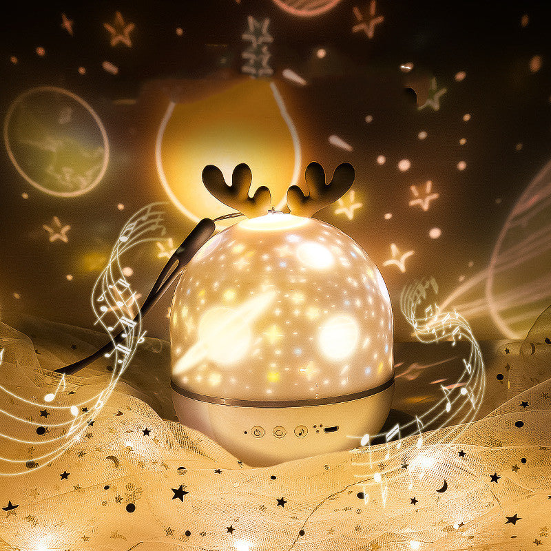 Starry Sky Projector Night Light Romantic Rotating Creative Dream Music Children's Room Starlight Bedroom Sleeping Table Lamp