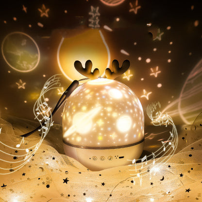 Starry Sky Projector Night Light Romantic Rotating Creative Dream Music Children's Room Starlight Bedroom Sleeping Table Lamp