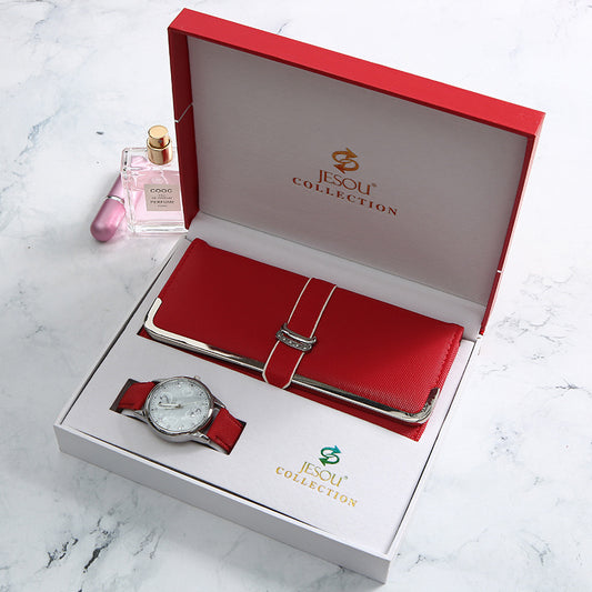 New Product Trendy Fashion Wallet Watch Set Box With Exquisite Gift Box Valentine'S Day Gift Ladies Gift Set