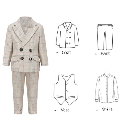 Flower Girl Dress Boy Small Suit Suit Handsome British Three-Piece Suit