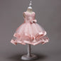 Girls' Satin Princess Dress, Little Host, Pettiskirt, Flower Girl Dress, Hand-Beaded Multi-Color Performance Costume