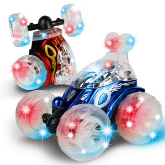 Remote Control Car Dump Truck Off-Road Remote Control Car Racing Light Children'S Toy Car Roll Stunt Car Stall Toy