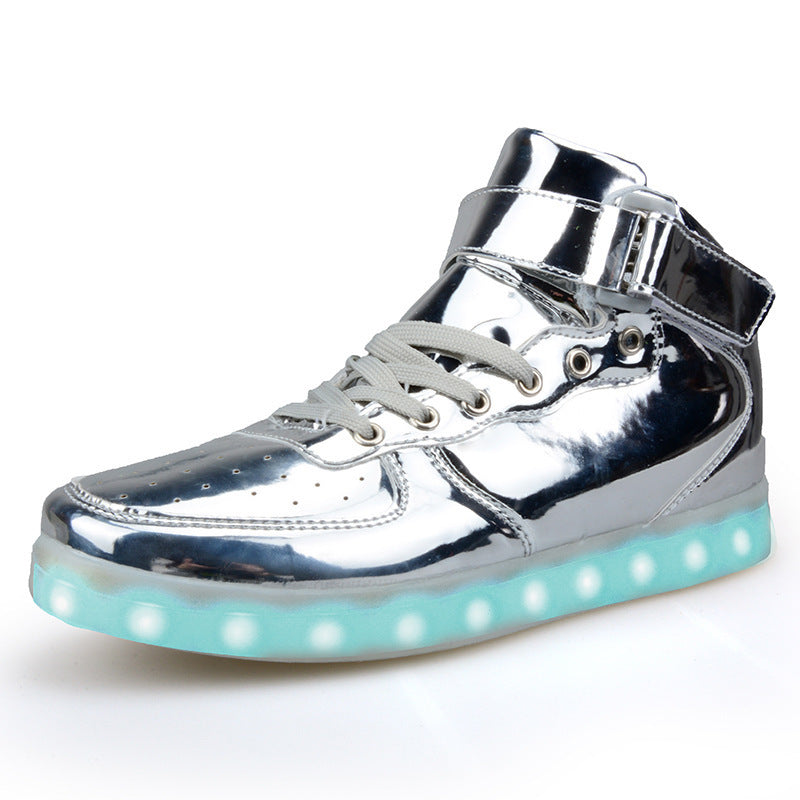 Usb Rechargeable Men's And Women's Light Shoes High Top Luminous Shoes