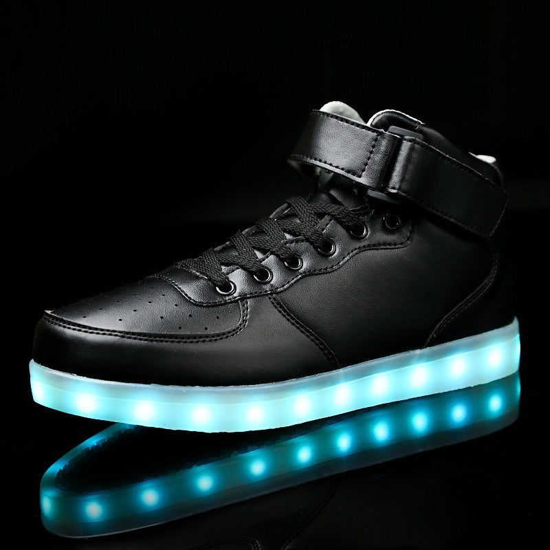 Usb Rechargeable Men's And Women's Light Shoes High Top Luminous Shoes