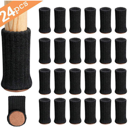 24 PCS Knitted Chair Leg Socks High Elastic Furniture Socks Pads Non-Slip Furniture Feet Caps Covers for Protect Floor