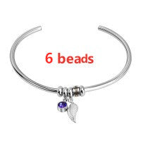 European and American Twelve Birthday Stone Lettering Bead Bracelet