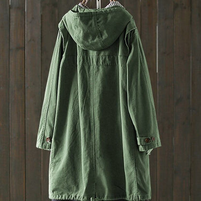 Women's plus size mid-length trench coat