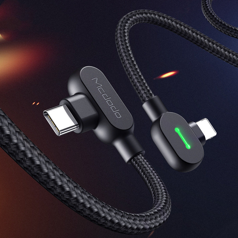 Compatible with Apple, Maiduoduo Pd Fast Charging Double Elbow Suitable For Iphone 8 X Xr Mobile Game Charging Cable
