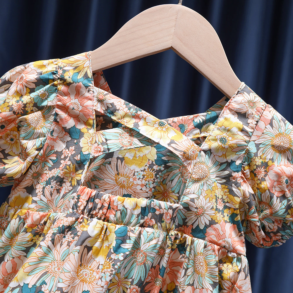 Fashion Children's Cotton Floral Dress