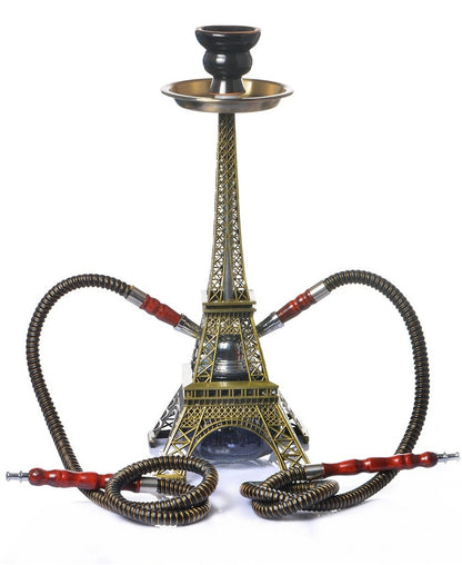 Eiffel Tower Arabian Shisha Double Pipe Hookah Set