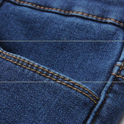 Large Size High Waist Plus Velvet Jeans Women Show Thin Feet Elastic