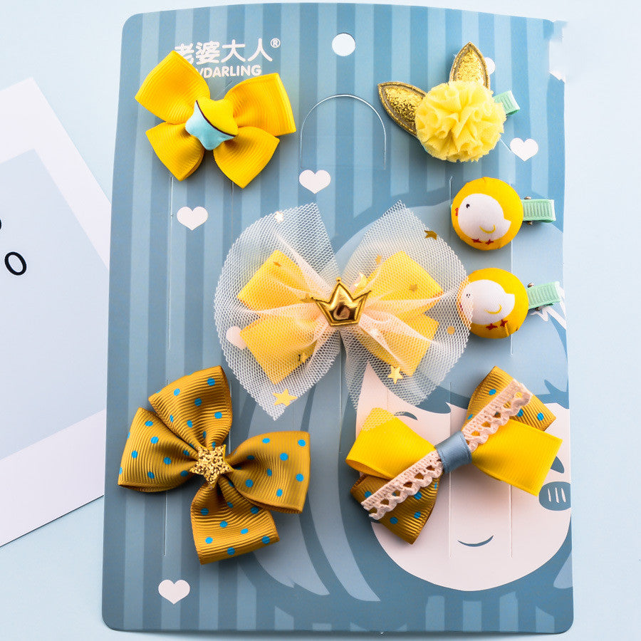 Korean Girl Princess Korean Bow Hairpin Hairpin Combo Set Hair Accessories Birthday Gift Headdress Gift Box