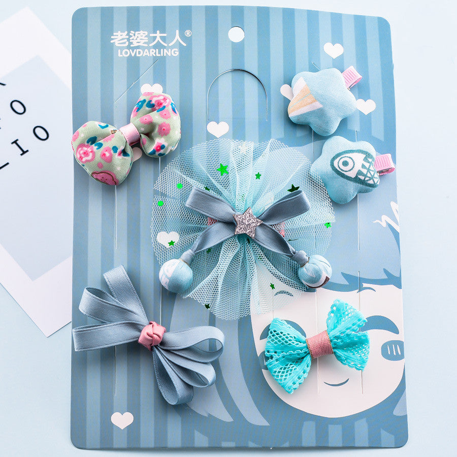 Korean Girl Princess Korean Bow Hairpin Hairpin Combo Set Hair Accessories Birthday Gift Headdress Gift Box