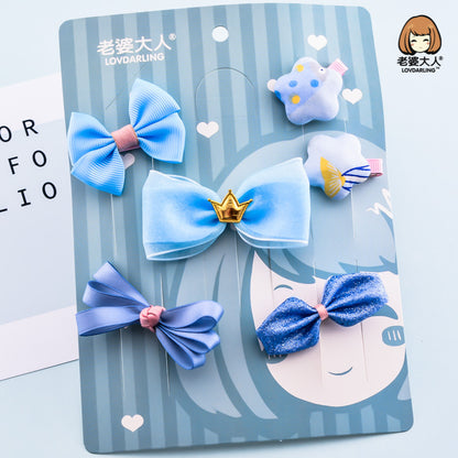 Korean Girl Princess Korean Bow Hairpin Hairpin Combo Set Hair Accessories Birthday Gift Headdress Gift Box