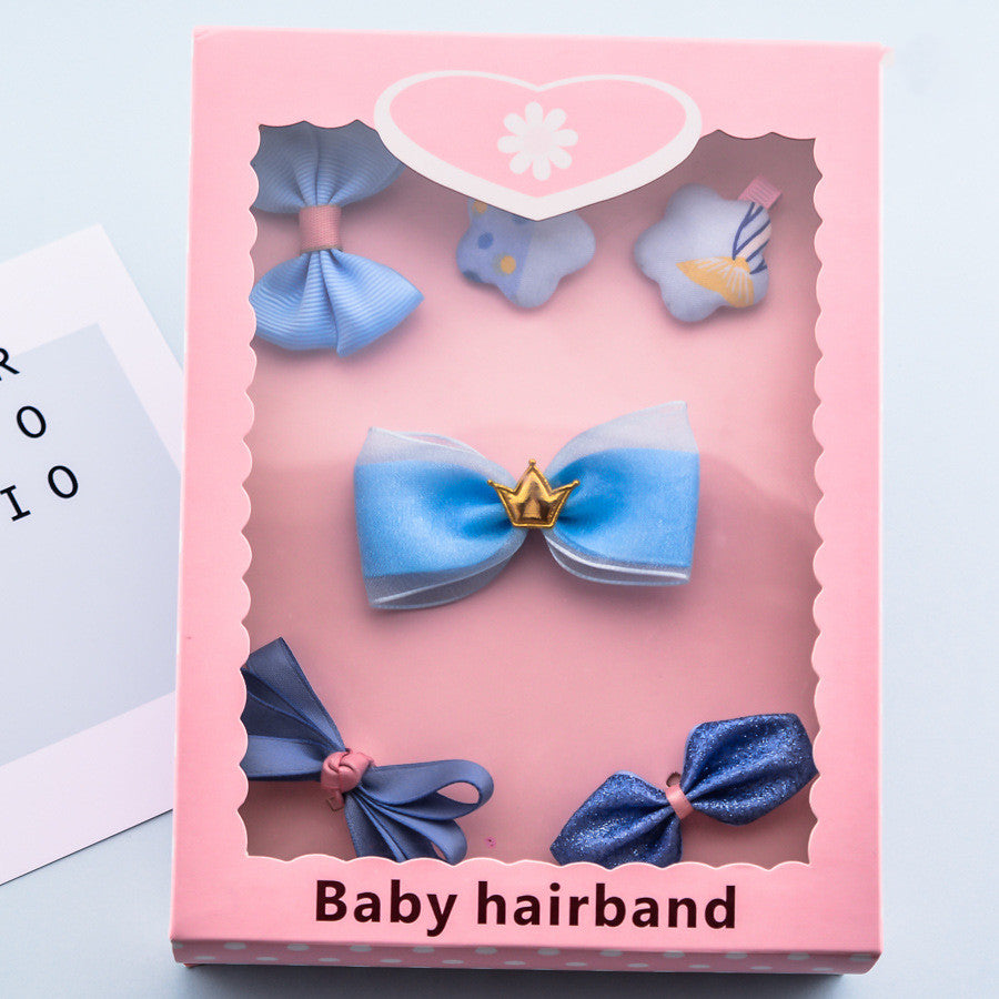Korean Girl Princess Korean Bow Hairpin Hairpin Combo Set Hair Accessories Birthday Gift Headdress Gift Box
