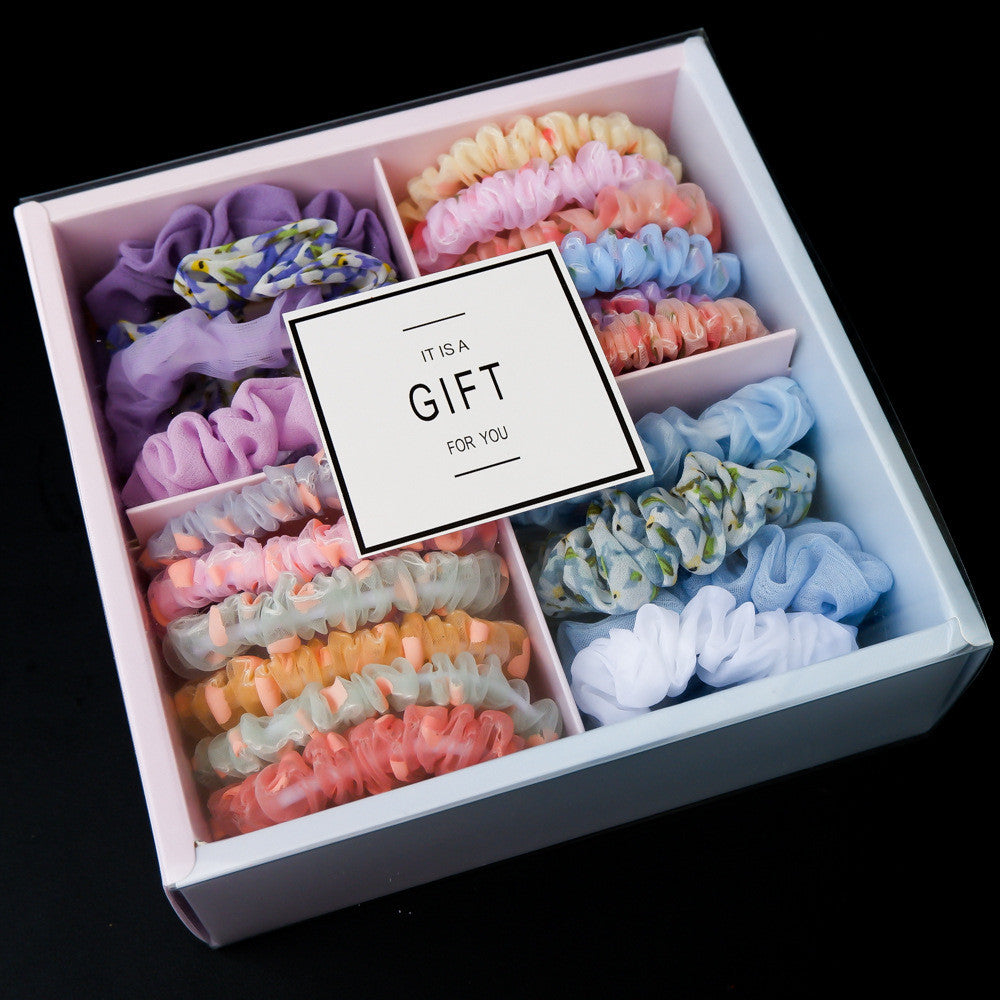 Girls' Popular Large Intestine Hair Rope Hair Tie Gift Box