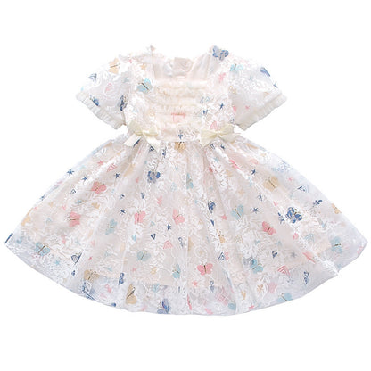 Girls Summer Lace Princess Dress Long Skirt