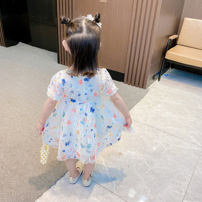 Girls Summer Lace Princess Dress Long Skirt