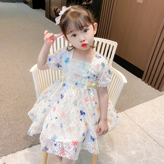 Girls Summer Lace Princess Dress Long Skirt