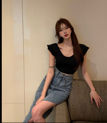 Women''s Design sSense Of Denim Skirt Small Crowd