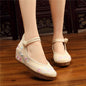 Shoes Women Lace Up Embroidered Shoes With High Slope Style Dancing Shoes Single Cloth Shoes - FLIPSTYLEZLLC