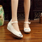 Shoes Women Lace Up Embroidered Shoes With High Slope Style Dancing Shoes Single Cloth Shoes - FLIPSTYLEZLLC