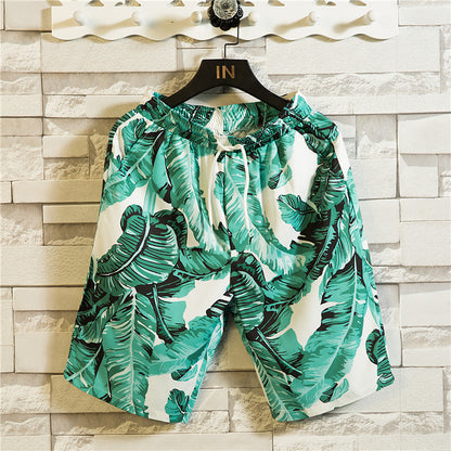 Holiday Suit Summer Hawaiian Short Sleeve Shirt Shorts Beach Pants Suit Large