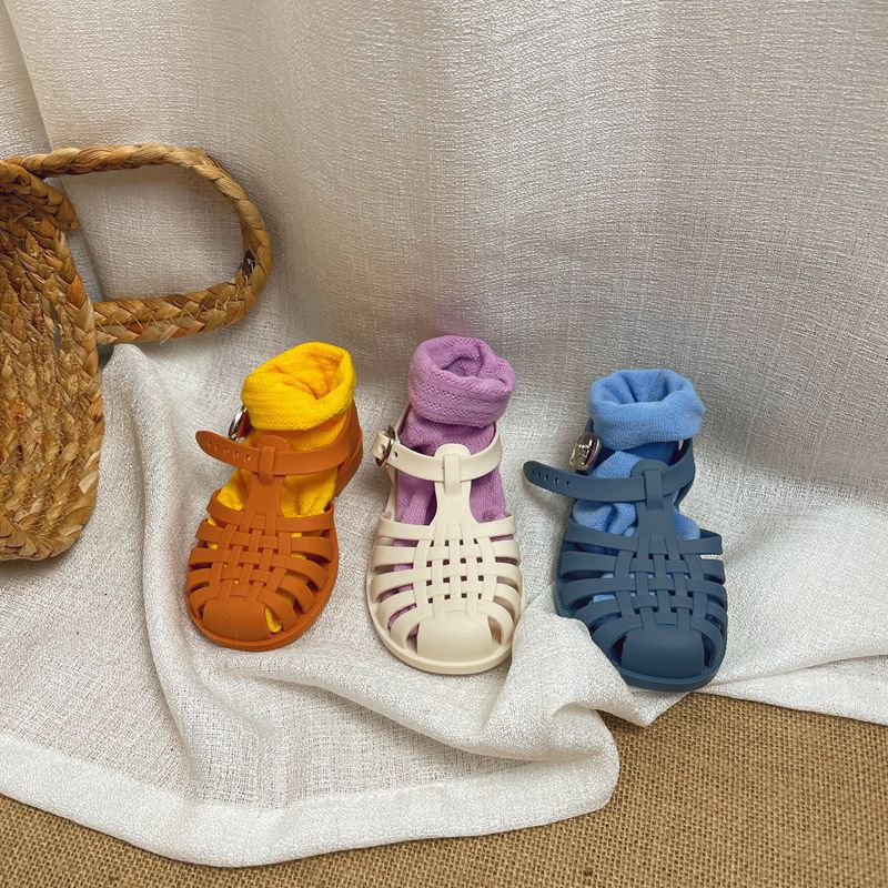 Children's Jelly Sandals Baby Hollow Baotou Roman Shoes