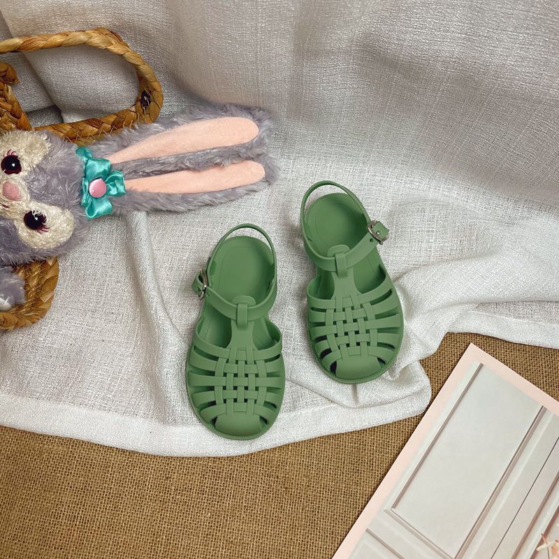 Children's Jelly Sandals Baby Hollow Baotou Roman Shoes