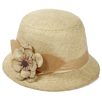 Middle-aged And Elderly Ladies Hats Hemp Bowl Hat
