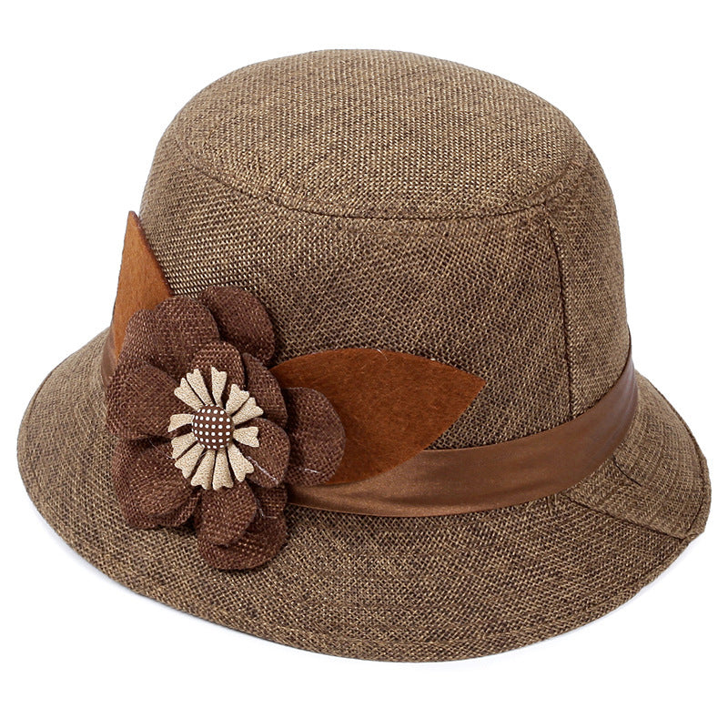 Middle-aged And Elderly Ladies Hats Hemp Bowl Hat