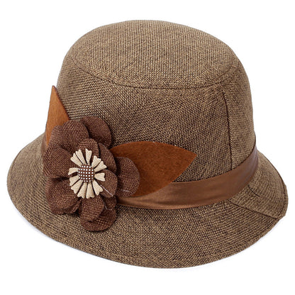 Middle-aged And Elderly Ladies Hats Hemp Bowl Hat