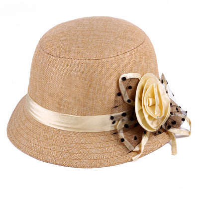 Middle-aged And Elderly Ladies Hats Hemp Bowl Hat