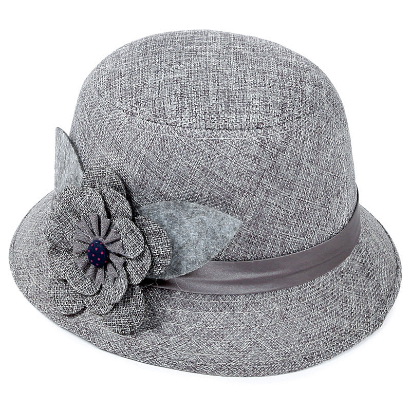 Middle-aged And Elderly Ladies Hats Hemp Bowl Hat