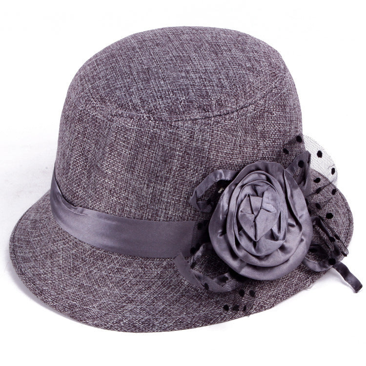Middle-aged And Elderly Ladies Hats Hemp Bowl Hat