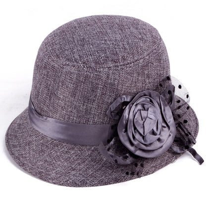 Middle-aged And Elderly Ladies Hats Hemp Bowl Hat