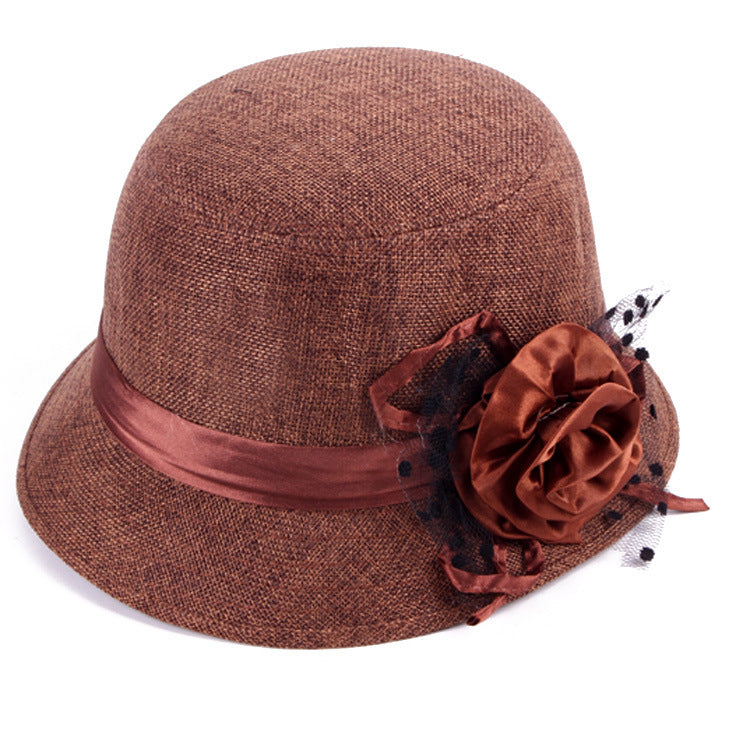 Middle-aged And Elderly Ladies Hats Hemp Bowl Hat