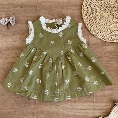 Icc European And American Style Girls Floral Lace Blouse