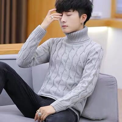 Winter Padded Pullover Turtleneck Men's Sweater Plus Size