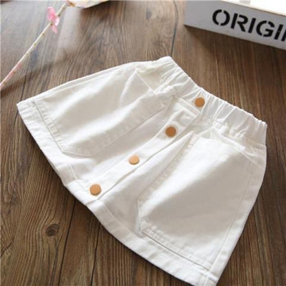 Foreign Girl''s Candy Color Versatile Cotton Small Waist Skirt Korean