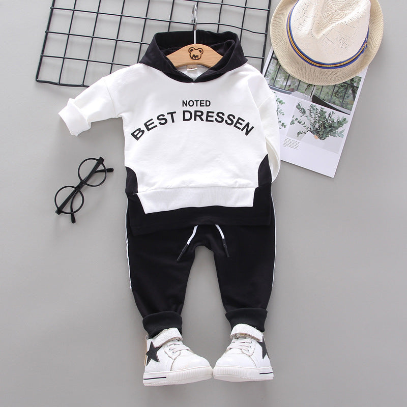 Long-Sleeved Pullover And Hooded Sweater Casual Sports Two-Piece Suit