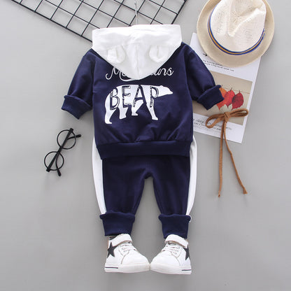 Long-Sleeved Pullover And Hooded Sweater Casual Sports Two-Piece Suit