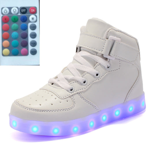 High-top LED Luminous Shoes Remote Control Light Shoes Square Ghost Dance Light Shoes Luminous Running Shoes Men And Women Shoes - FLIPSTYLEZLLC