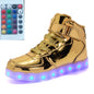 High-top LED Luminous Shoes Remote Control Light Shoes Square Ghost Dance Light Shoes Luminous Running Shoes Men And Women Shoes - FLIPSTYLEZLLC