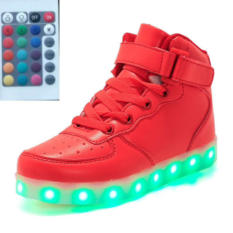 High-top LED Luminous Shoes Remote Control Light Shoes Square Ghost Dance Light Shoes Luminous Running Shoes Men And Women Shoes - FLIPSTYLEZLLC