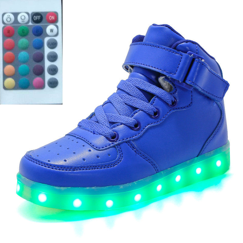 High-top LED Luminous Shoes Remote Control Light Shoes Square Ghost Dance Light Shoes Luminous Running Shoes Men And Women Shoes - FLIPSTYLEZLLC